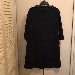 Navy will blend A line dress stand up collar